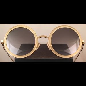 Wildfox Sun "Ryder" Round/Circle Sunglasses: Gold